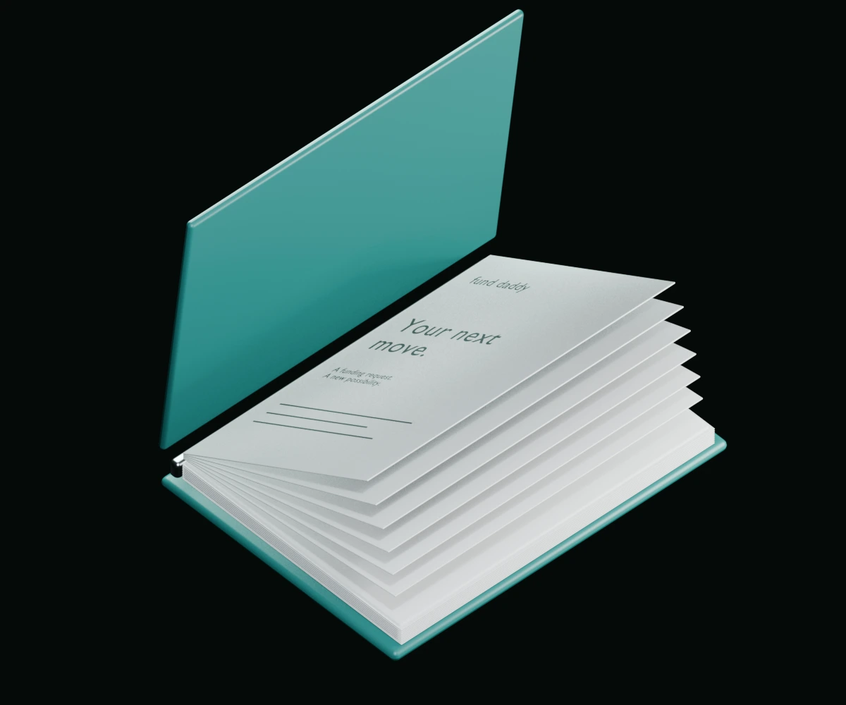 An open teal case file with separate white documents